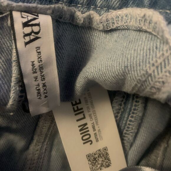 Zara NEW Denim Strapless Mini Dress Size XS - Picture 11 of 13